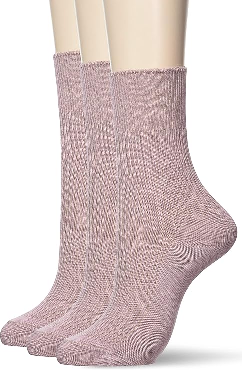 [益士康] 愈足 亲肤 轻松罗纹袜 日本制造 足热图鉴 同色3双装 护肤